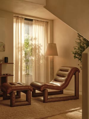 Drew Lounge Chair - Leather - Chestnut UK - Hover Image