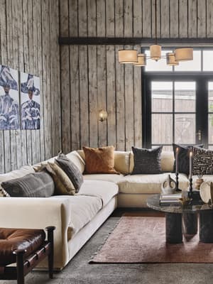 Mossley Corner Sofa - Velvet - Porcelain - Listing Image