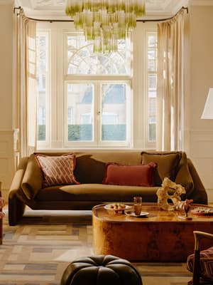 Amble Three Seater Sofa - Velvet - Olive - Hover Image