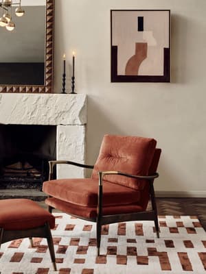 Theodore Armchair - Velvet - Rust - Listing Image