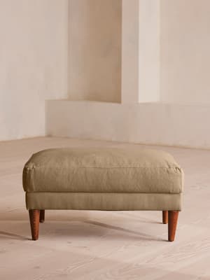 Reya Ottoman - Linen - Wheat - Hover Image