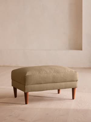 Reya Ottoman - Linen - Wheat - Listing Image