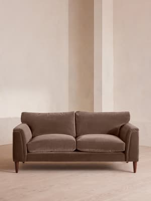 Reya Two Seater Sofa - Velvet - Taupe - Hover Image