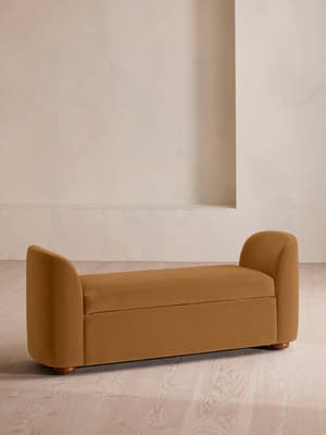 Athena Bench - Velvet - Mustard - Listing Image