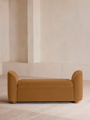 Athena Bench - Velvet - Mustard - Hover Image