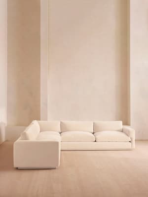 Mossley Corner Sofa - Velvet - Porcelain - US - Hover Image