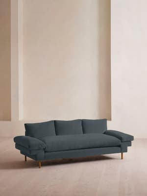 Bristol Three Seater Sofa - Velvet - Grey Blue - US - Hover Image