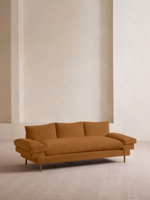 Bristol Three Seater Sofa - Velvet - Mustard - US - Hover Image
