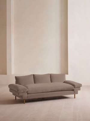 Bristol Three Seater Sofa - Velvet - Taupe - US - Hover Image