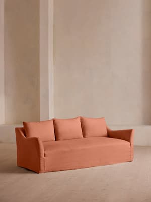 Roma Three Seater Sofa - Linen - Antique Rose - US - Listing Image