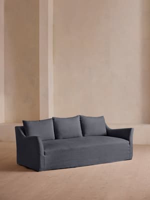 Roma Three Seater Sofa - Linen - Indigo - Listing Image
