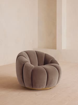 Garret Armchair - Velvet - Taupe - Hover Image