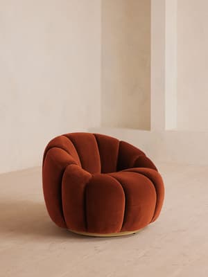 Garret Armchair - Velvet - Rust - US - Listing Image