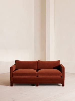 Ashford Two Seater Sofa - Velvet - Rust - Hover Image