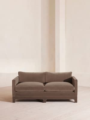 Ashford Two Seater Sofa - Velvet - Taupe - Hover Image