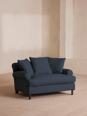 Audrey Loveseat - Linen - Prussian Blue - Listing Image
