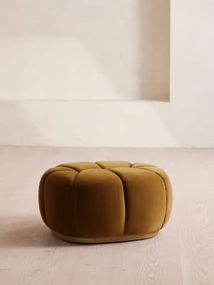 Garret Footstool - Velvet - Mustard - Listing Image