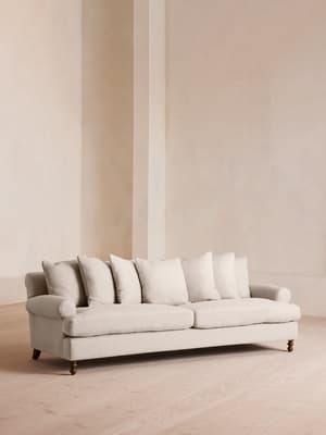 Audrey Four Seater Sofa - Linen - Bisque - Hover Image