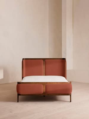 Belsa Bed - King - Velvet - Rust - US - Hover Image