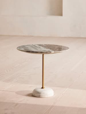Fleet Side Table - Large/Low - Terra Bianca Marble - Listing Image