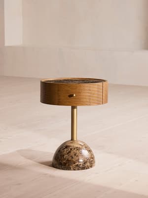 Filip Bedside Table - Dark Emperador Marble - Hover Image