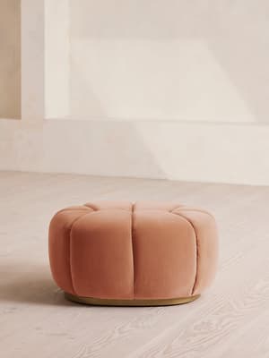 Garret Footstool - Velvet - Antique Rose - Hover Image