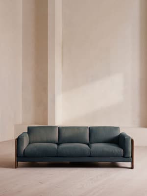 Marcia Three Seater Sofa - Linen - Prussian Blue - Hover Image