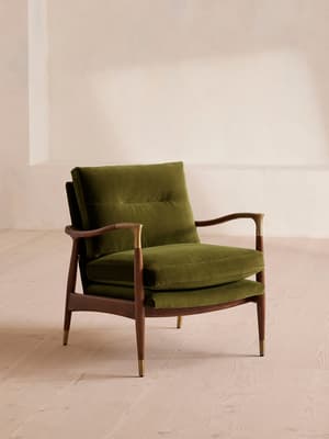 Theodore Armchair - Velvet - Olive - Listing Image