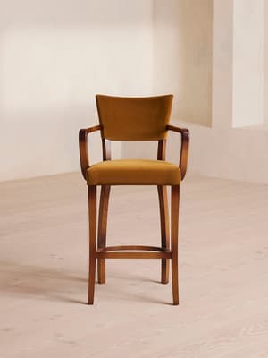 Molina Barstool - Velvet Mustard - Hover Image
