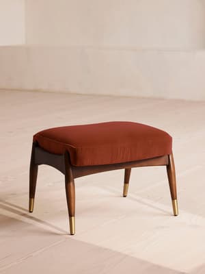 Theodore Footstool - Velvet - Rust - US - Listing Image