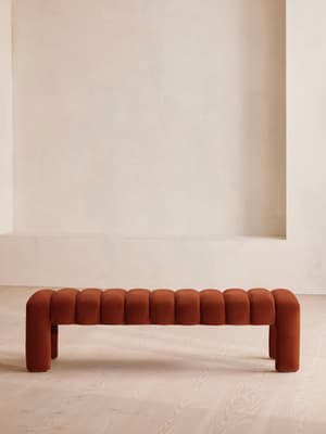 Willis Bench - Velvet - Rust - Hover Image