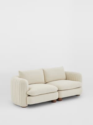 Vivienne Sectional Sofa - Three Seater - Boucle Natural - US - Hover Image