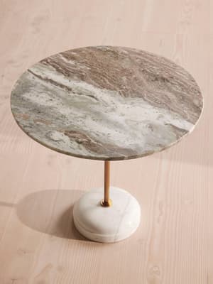 Fleet Side Table - Large - Terra Bianca Marble - Hover Image
