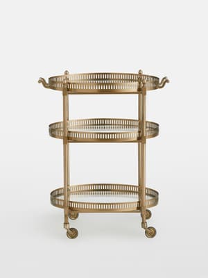 Oval Bar Cart - Brass - Hover Image