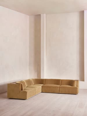 Hamish Modular Sofa - Corner Sofa - Velvet - Camel - Listing Image