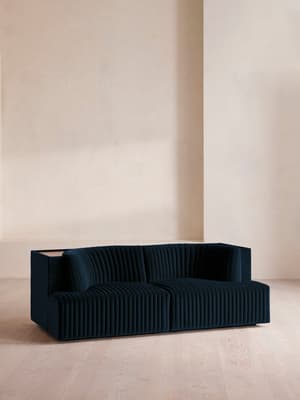 Hamish Sectional Sofa - Three Seater - Velvet - Royal Blue - US - Hover Image