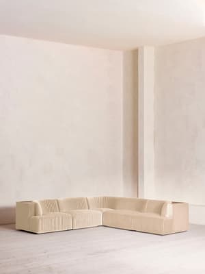 Hamish Modular Sofa - Corner Sofa - Velvet - Porcelain - Hover Image