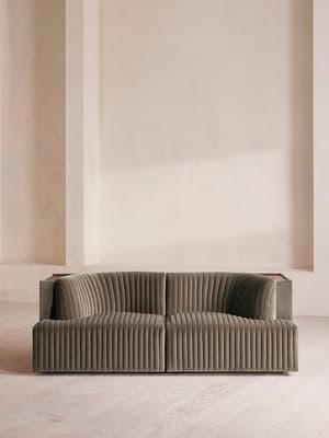 Hamish Modular Sofa - Three Seater - Velvet - Taupe - Hover Image