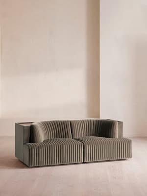 Hamish Sectional Sofa - Three Seater - Velvet - Taupe - US - Hover Image
