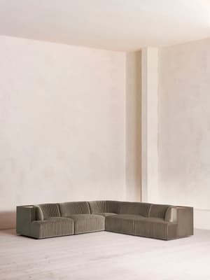 Hamish Modular Sofa - Corner Sofa - Velvet - Taupe - Hover Image
