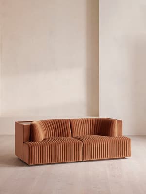 Hamish Sectional Sofa - Three Seater - Velvet - Antique Rose - US - Hover Image