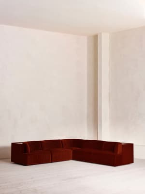 Hamish Modular Sofa - Corner Sofa - Velvet - Rust - Hover Image