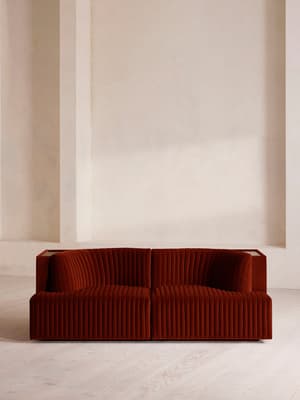 Hamish Sectional Sofa - Three Seater - Velvet - Rust - US - Listing Image