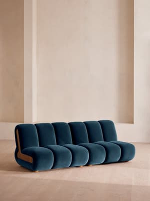 Noelle Modular Sofa - Four Seater - Velvet - Royal Blue - Listing Image