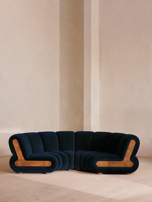 Noelle Modular Curved Sofa - Four Seater - Velvet - Royal Blue - Listing Image