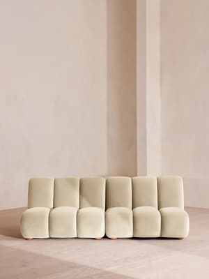 Noelle Sectional Sofa - Four Seater - Velvet - Porcelain - US - Listing Image