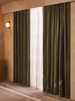 Margeaux Velvet Curtains - Lichen - Width 263cm Length 228cm - Listing Image