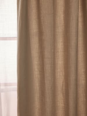 Vinnie Linen Curtains - Bisque - Width 263cm Length 228cm - Hover Image