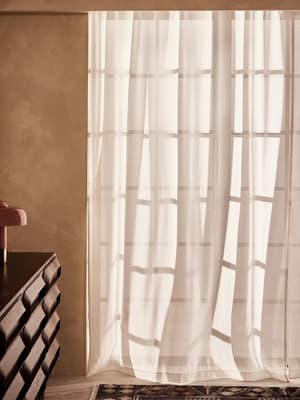 Wool Sheer Curtain Panel - W160cm x L228cm - Single Panel - Listing Image