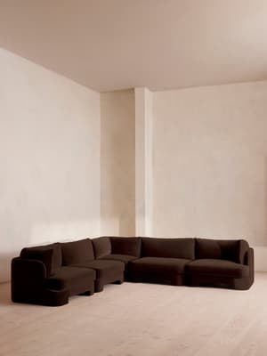 Odell Modular Sofa - Corner Sofa - Velvet - Chocolate - Hover Image